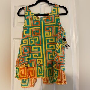 Crown & Ivy Multicolor Geometric Sleeveless Blouse